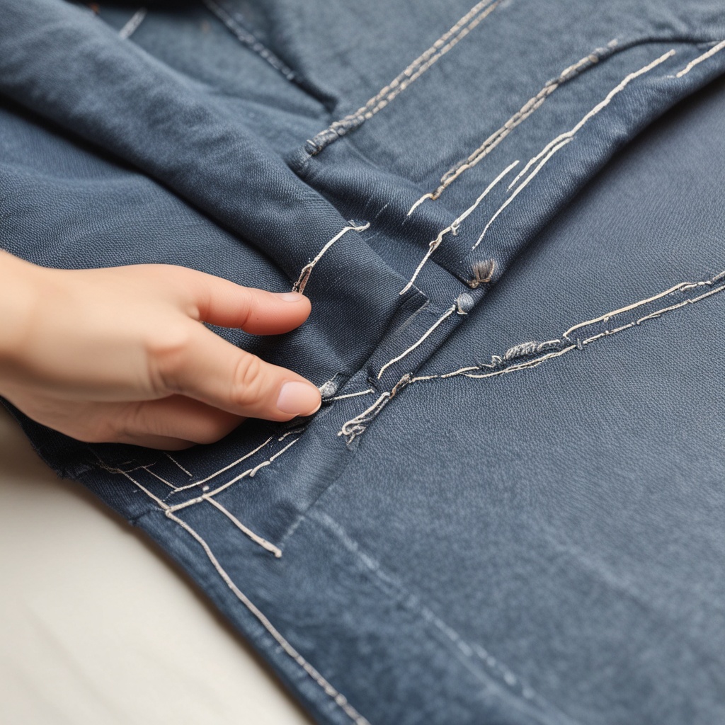 Cutting details of the jeans