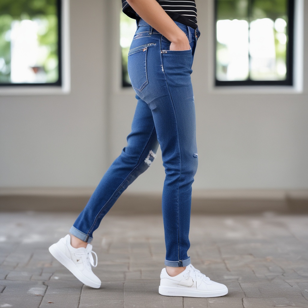 Side view of the jeans